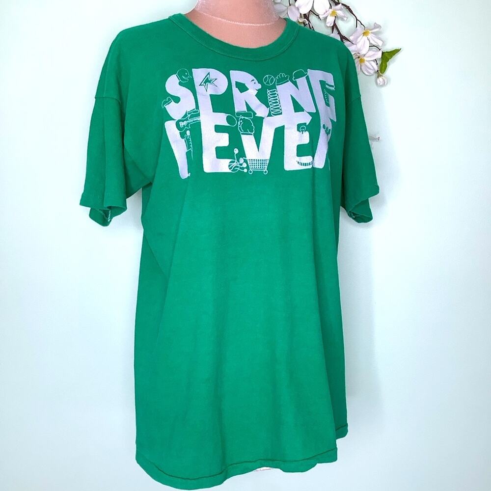 Vintage Spring Fever Russell Athletic T Shirt Single Stitch Cotton Ringer USA